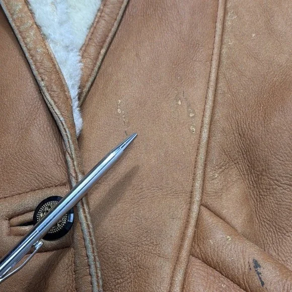 Vintage 1980's Sheepskin Shearling Long Coat Women's Small Hugo Buscati Rare!! - Picture 10 of 16